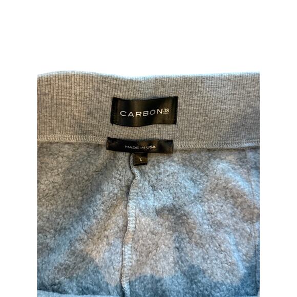 (L) NWT $168 Carbon38 Wide Leg Pintuck Sweatpant in French Terry Heather Grey - Picture 8 of 8